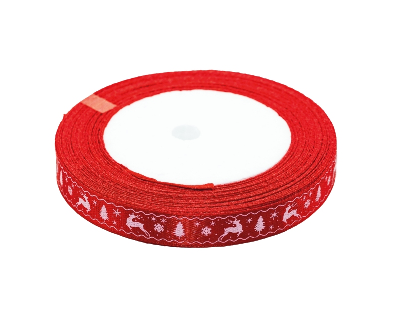 Wstążka satynowa Boże Narodzenie 12mmx22m WSX12-15 Brewis